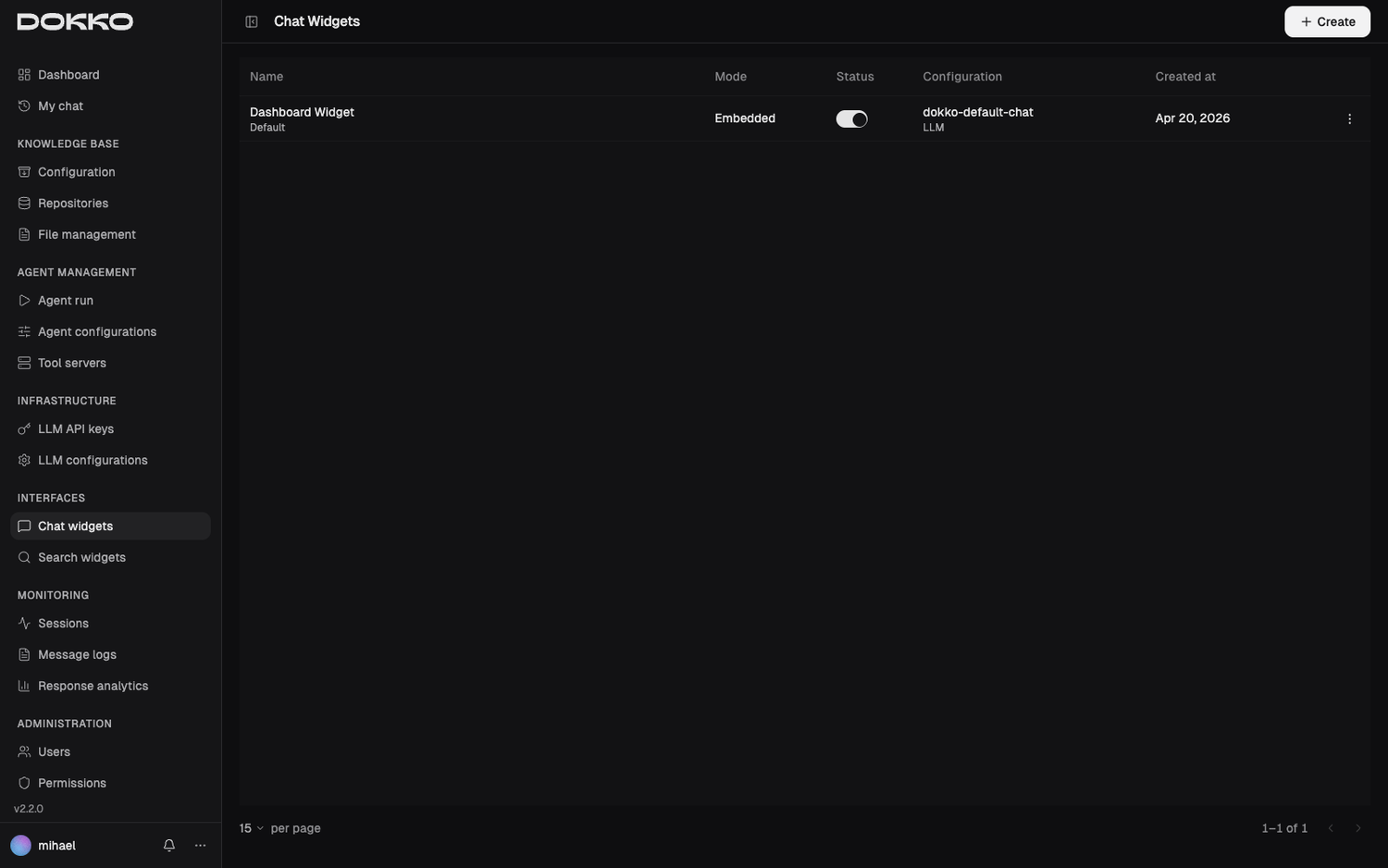 Chat Widget configurations